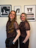 Polkadot blouse Eva bruin