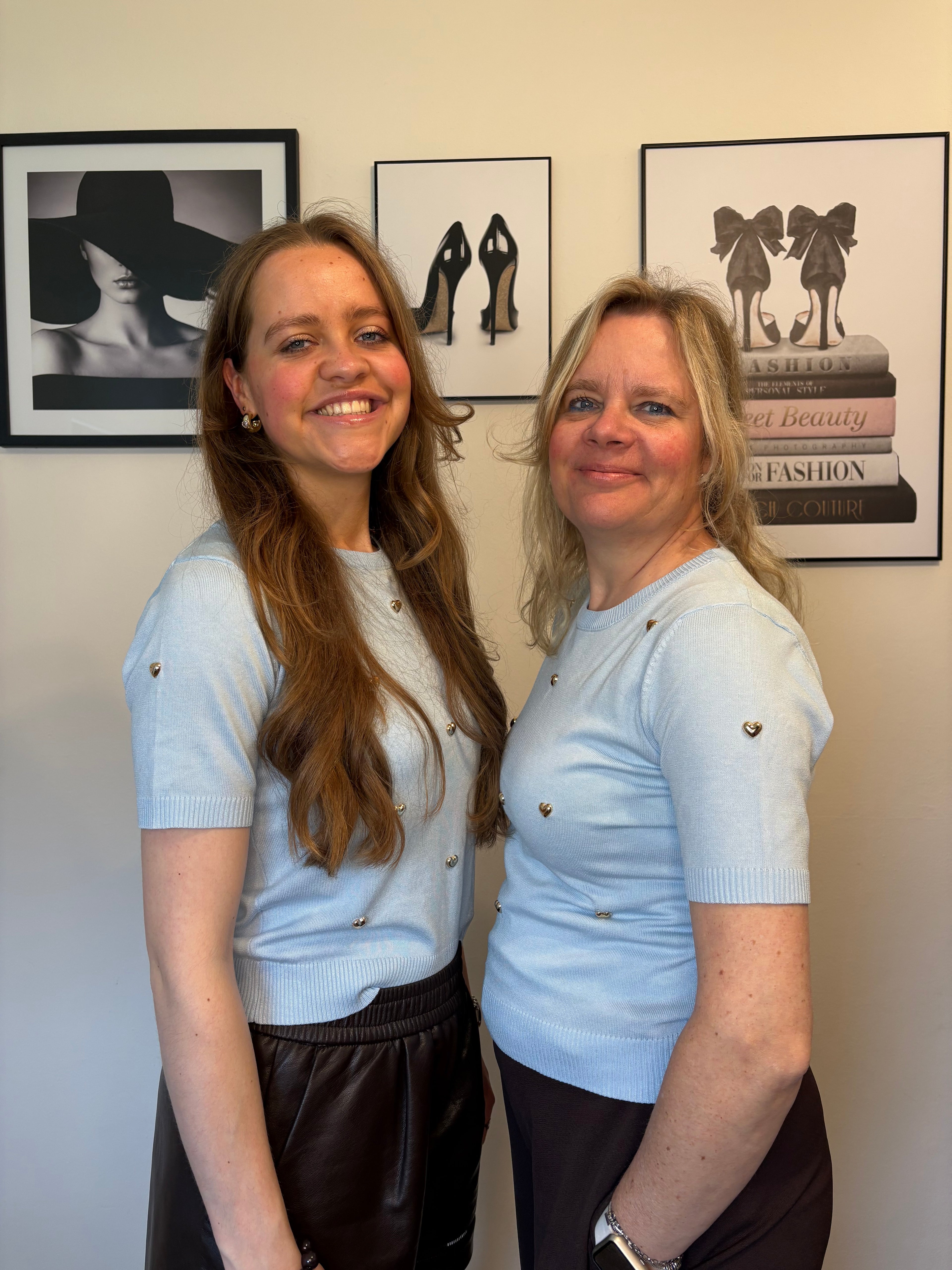 Lichtblauwe hartjes top Sophie