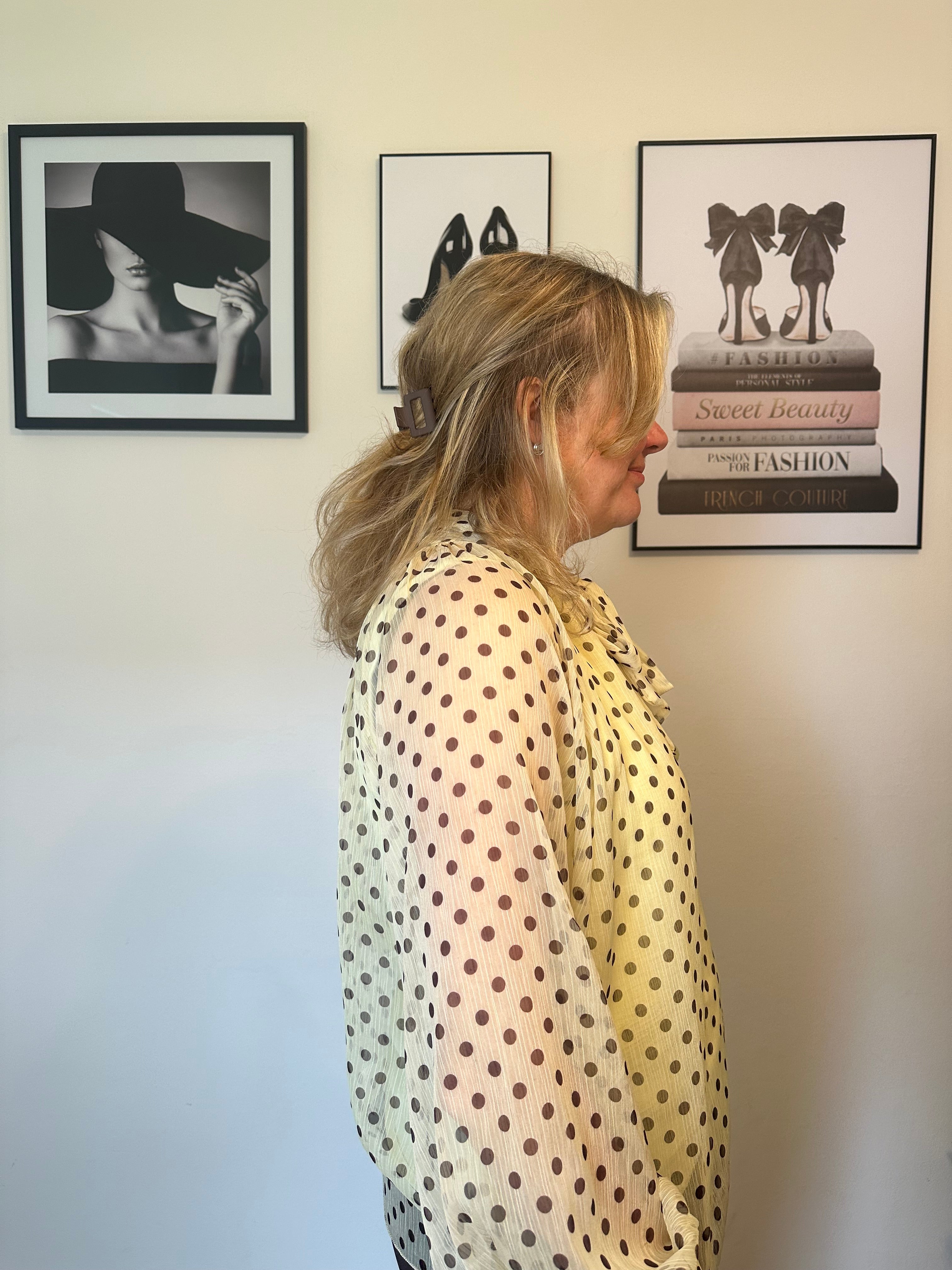 Polkadot blouse Isa geel