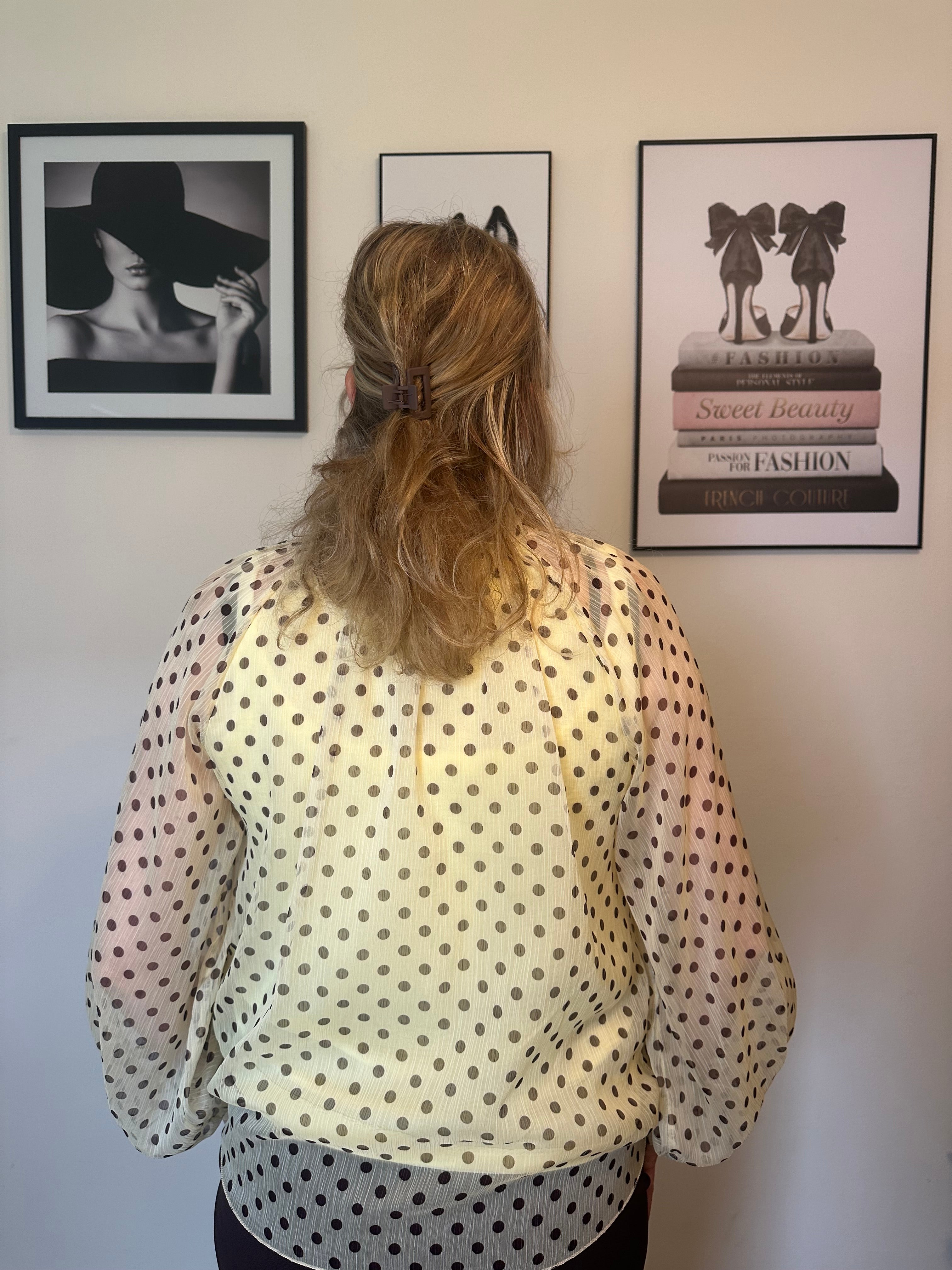 Polkadot blouse Isa geel