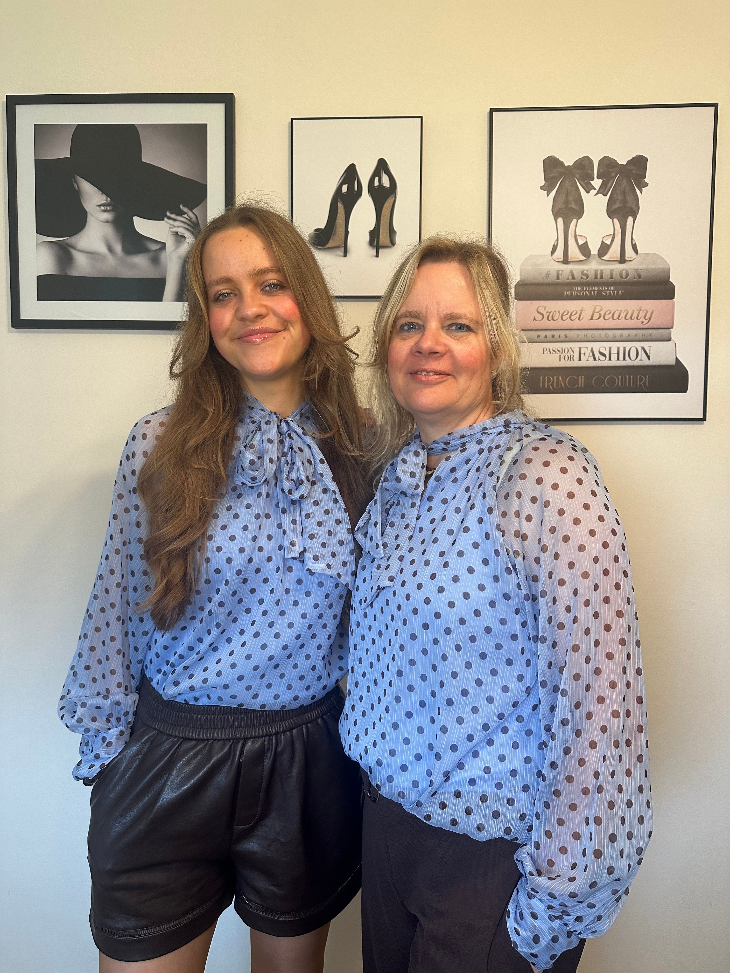 Polkadot blouse Isa blauw