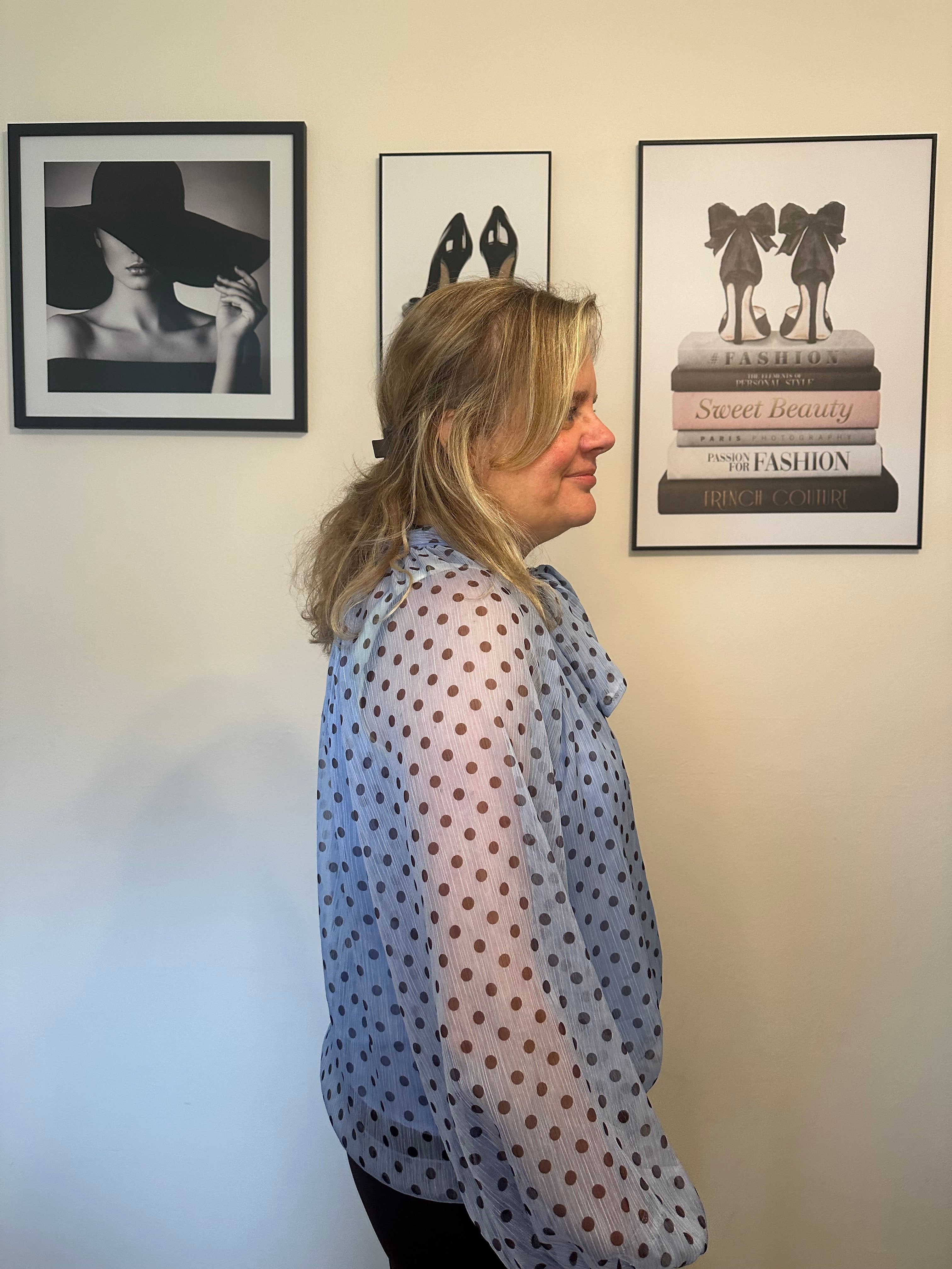 Polkadot blouse Isa blauw