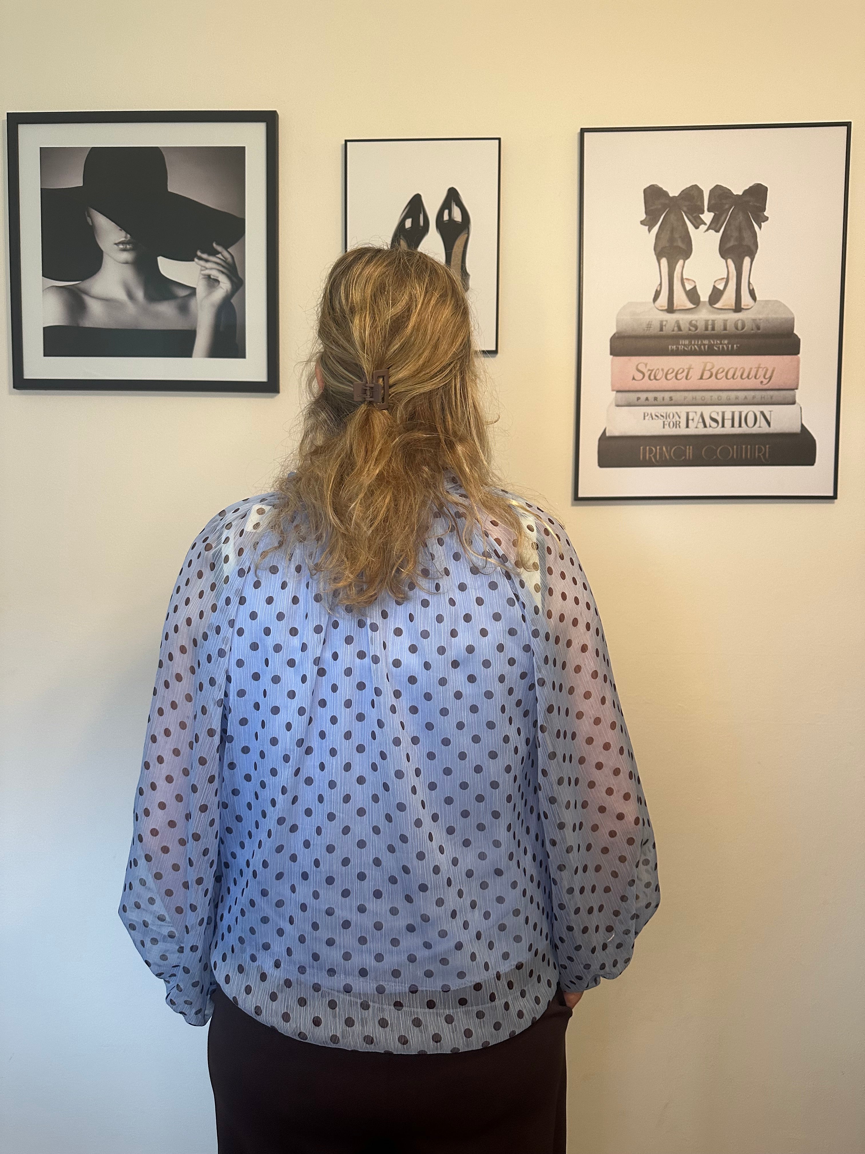 Polkadot blouse Isa blauw
