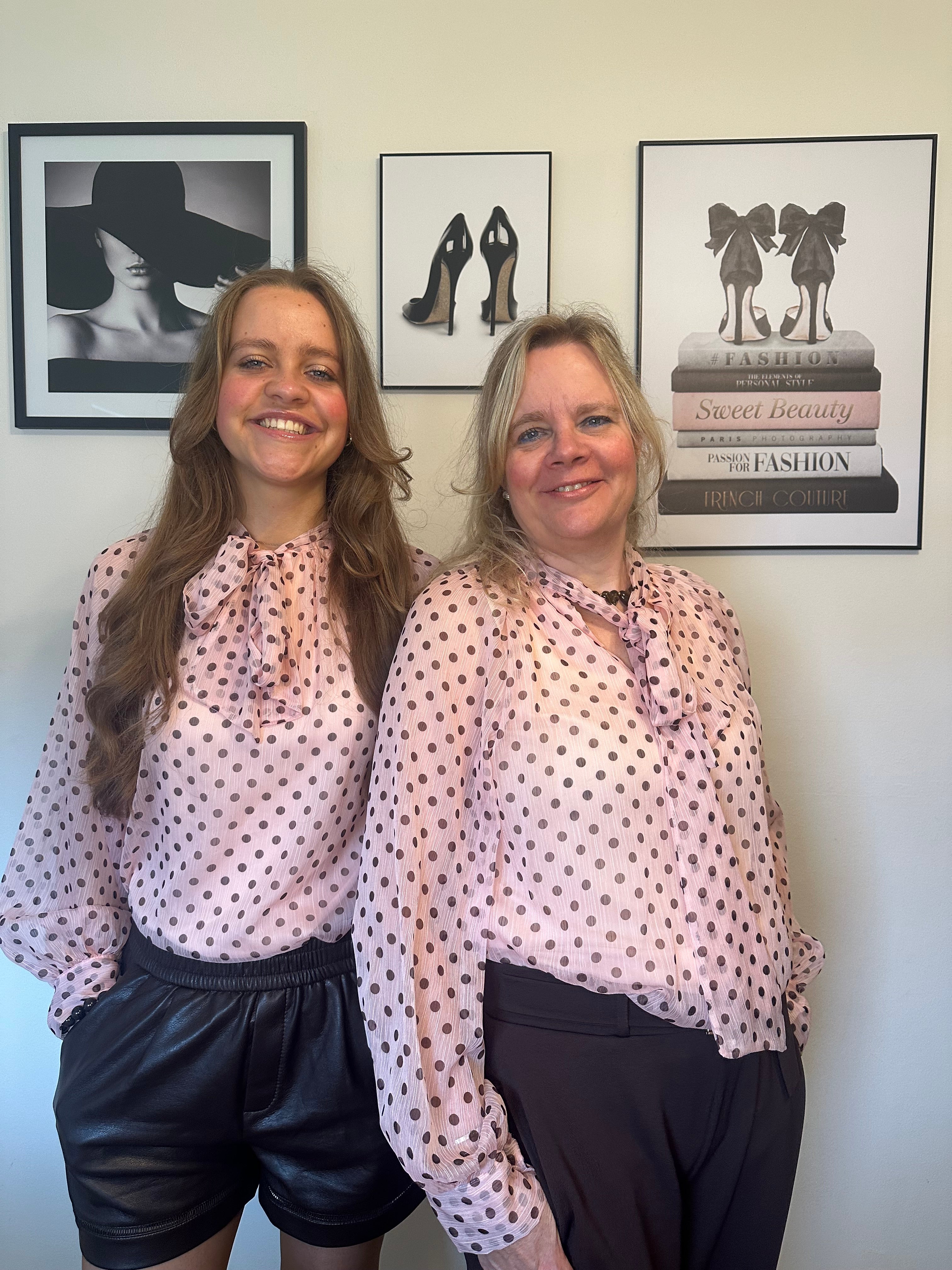Polkadot blouse Isa roze
