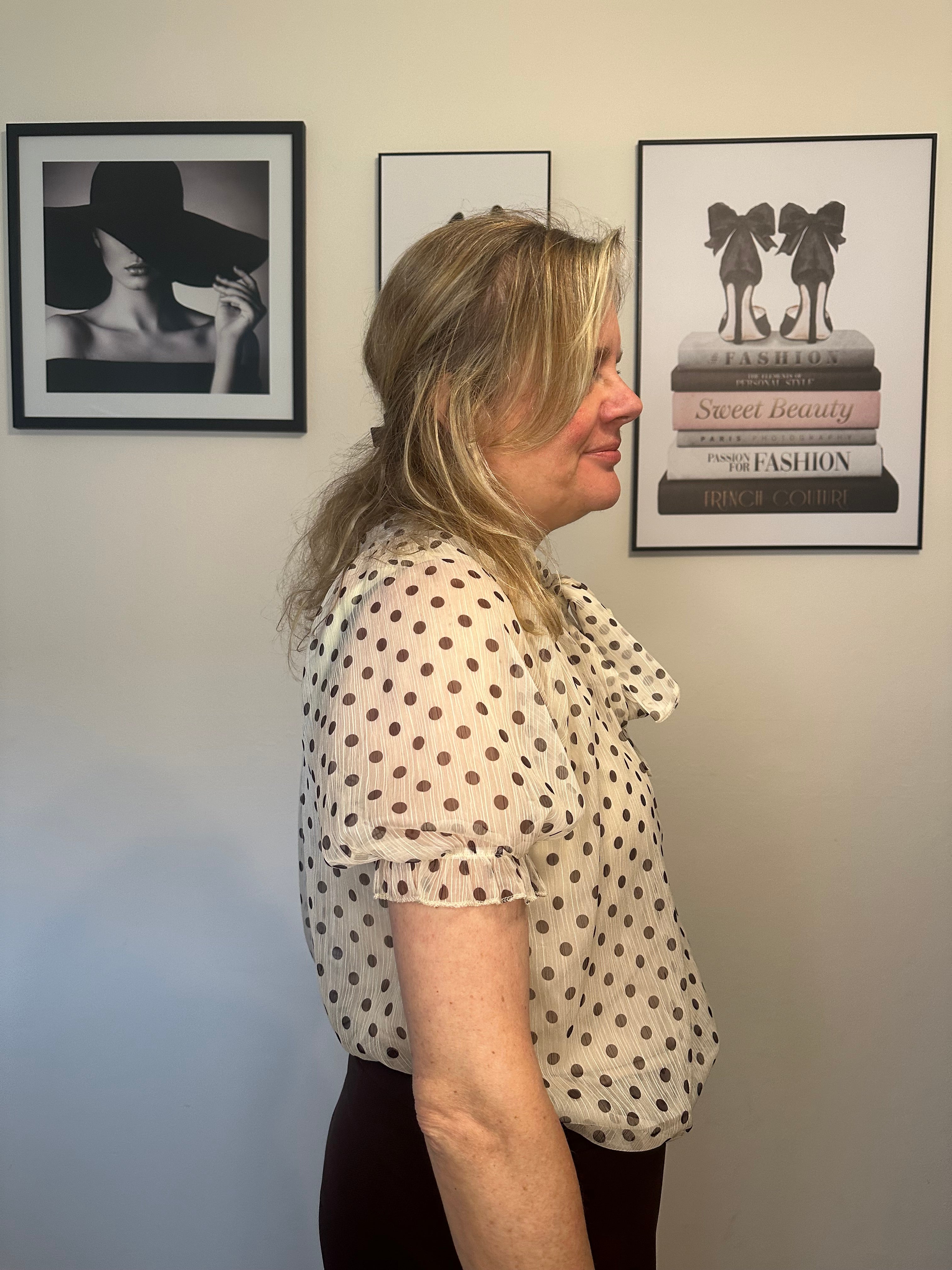 Polkadot blouse Eva champagne