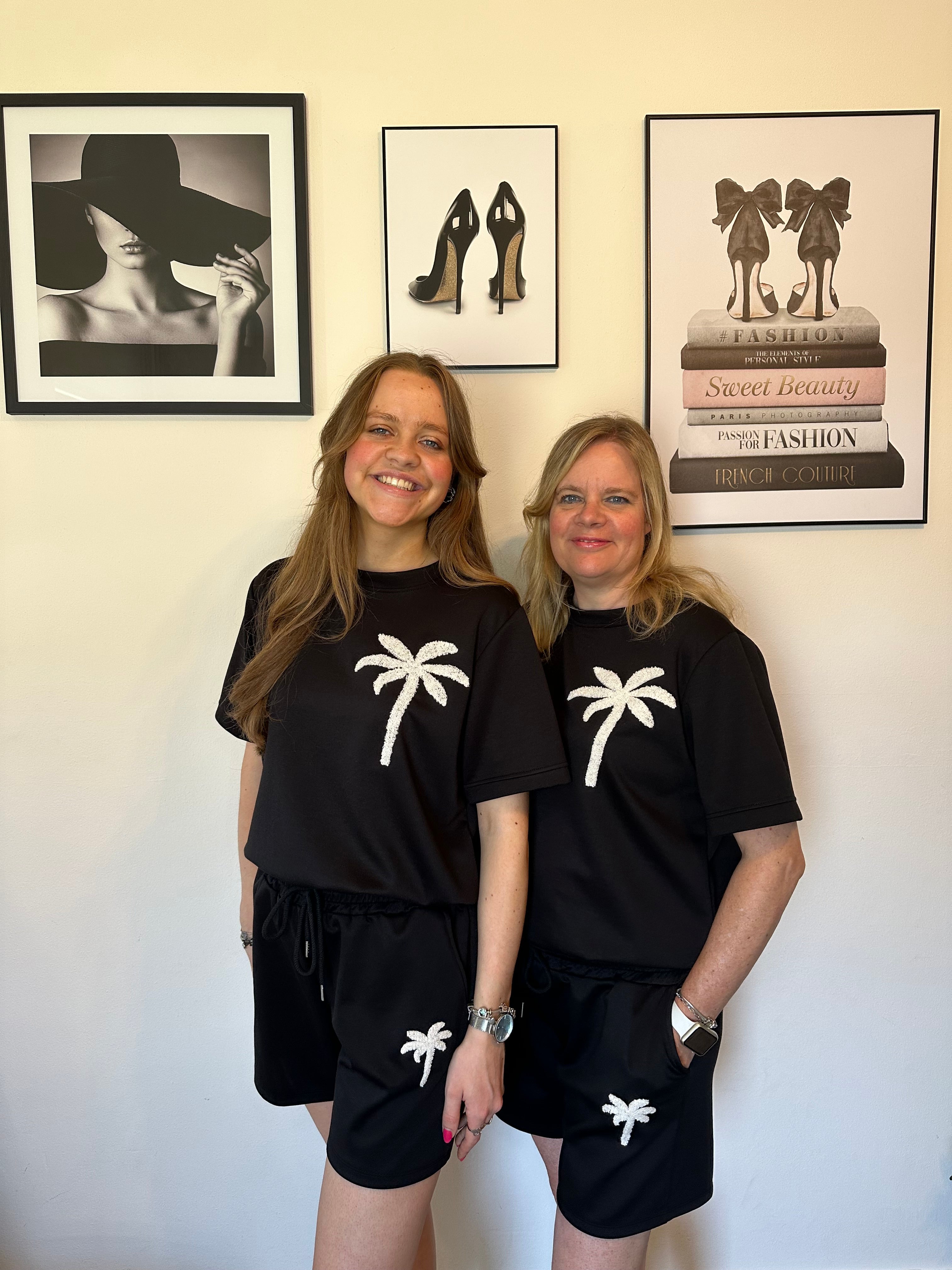 Two piece set palm Mila zwart